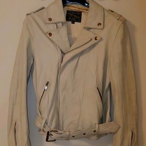 Leather jacket white